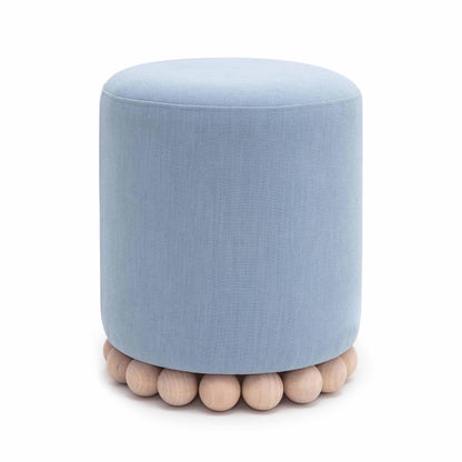 Dex Upcycled Performance Fabric Ottoman - Faded Blue