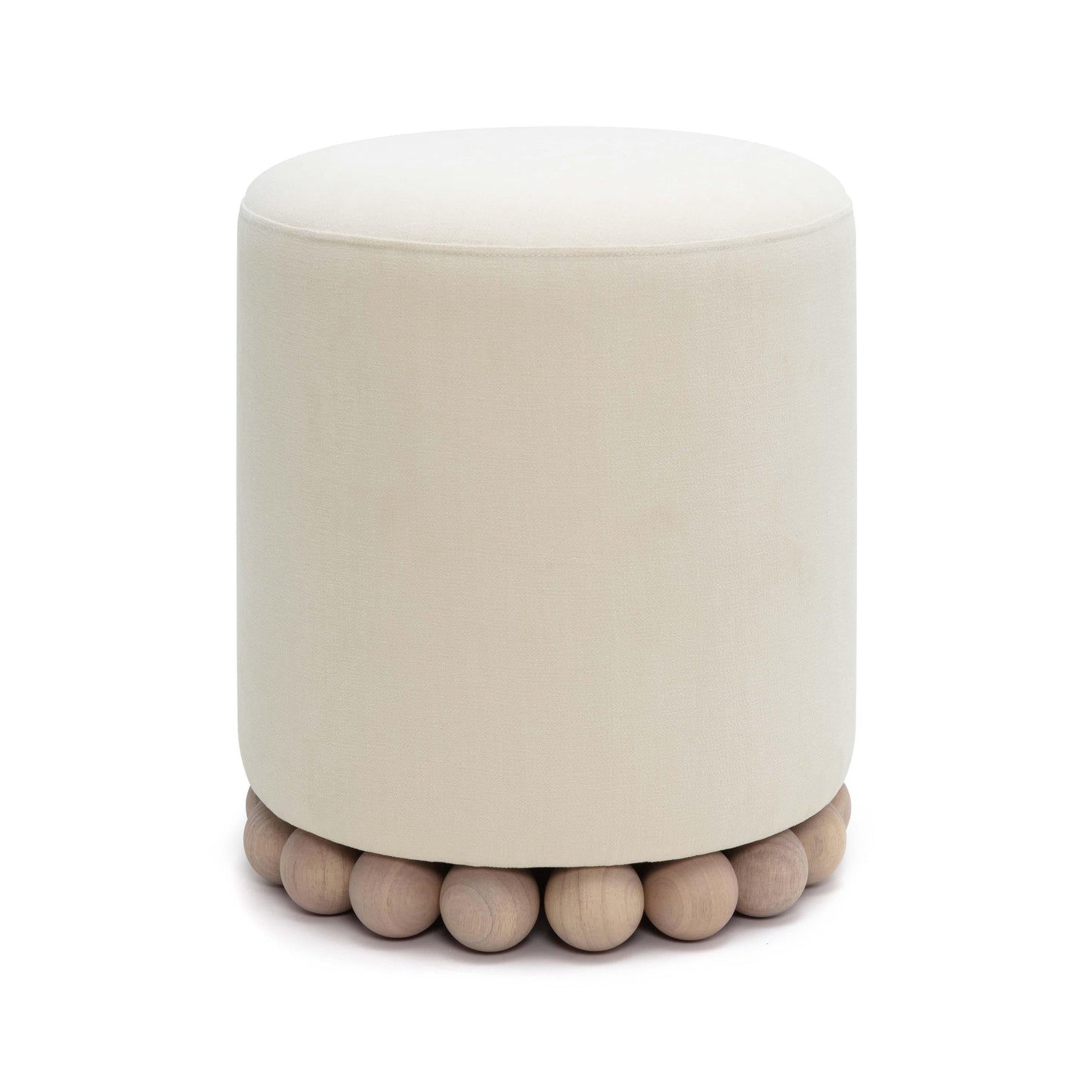 Dex Upcycled Performance Fabric Ottoman - Cream