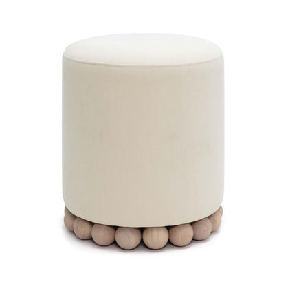 Dex Upcycled Performance Fabric Ottoman - Cream