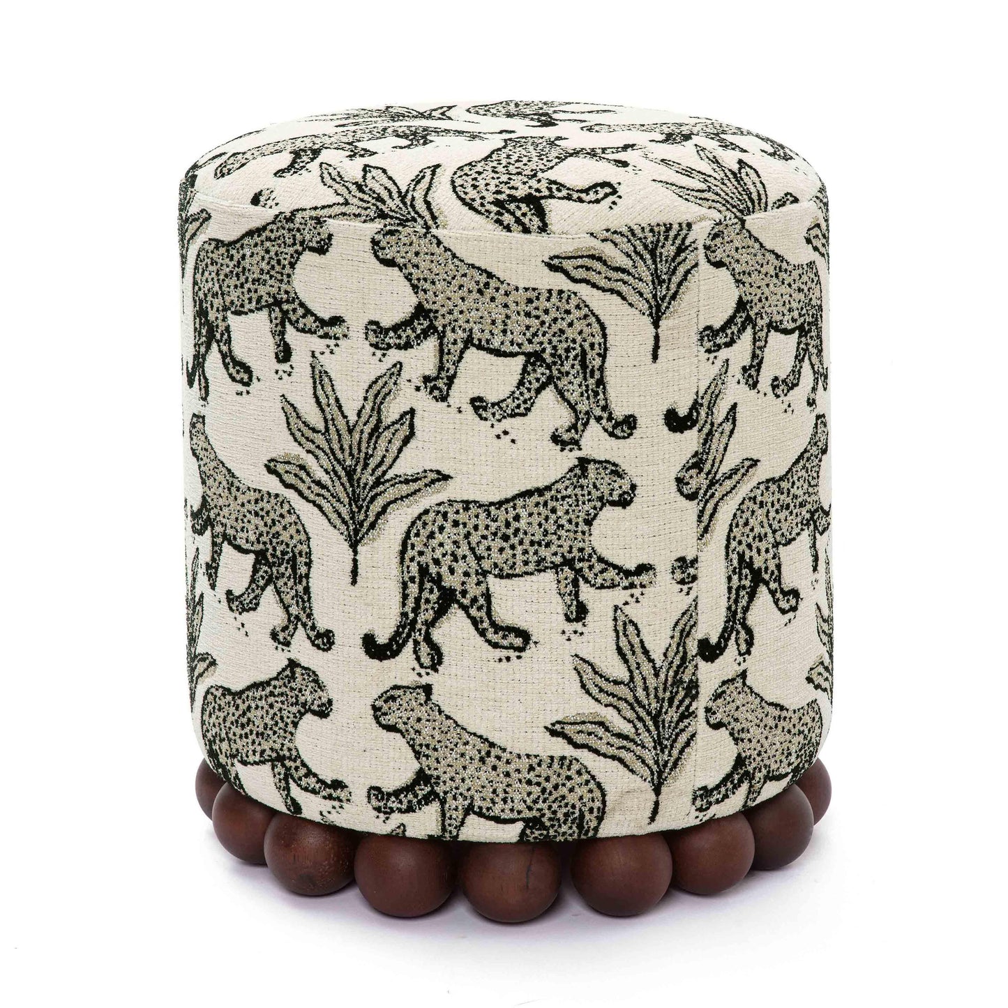 Dex Leopard Performance Jacquard Ottoman