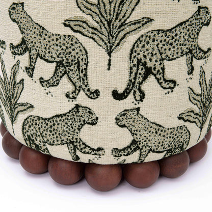 Dex Leopard Performance Jacquard Ottoman