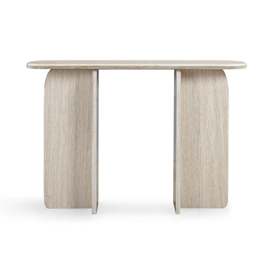 Clementine 48" Faux Travertine Console Table