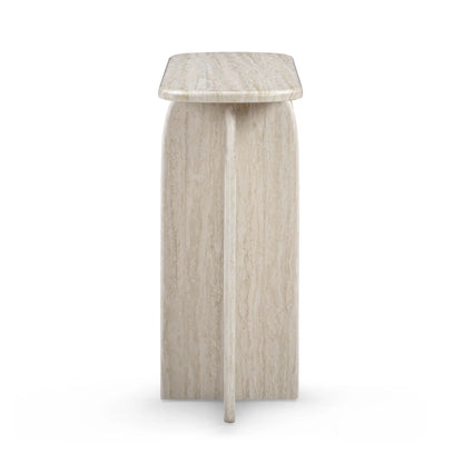 Clementine 48" Faux Travertine Console Table