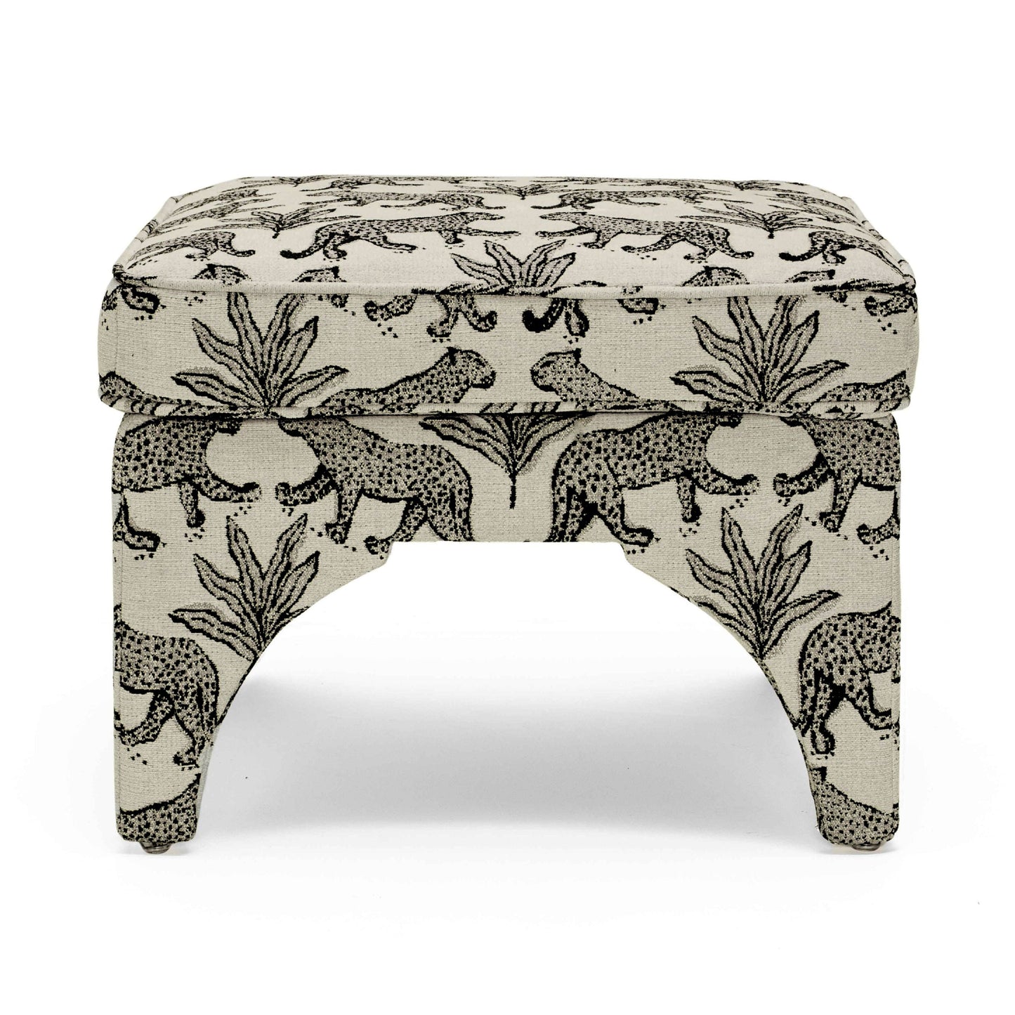 Raji Leopard Performance Jacquard Ottoman