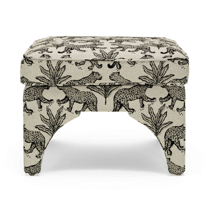 Raji Leopard Performance Jacquard Ottoman