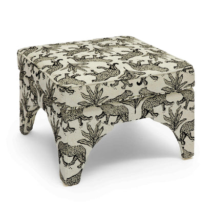Raji Leopard Performance Jacquard Ottoman