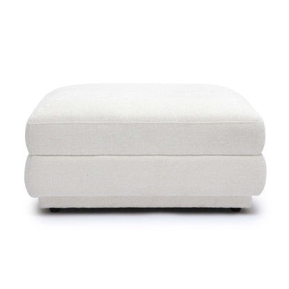 Perry Cream Performance Chenille Modular Ottoman