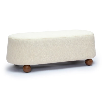 Jaine 48" Performance Boucle Large Ottoman - Cream