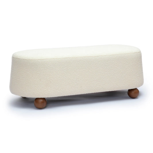 Jaine 48" Performance Boucle Large Ottoman - Cream