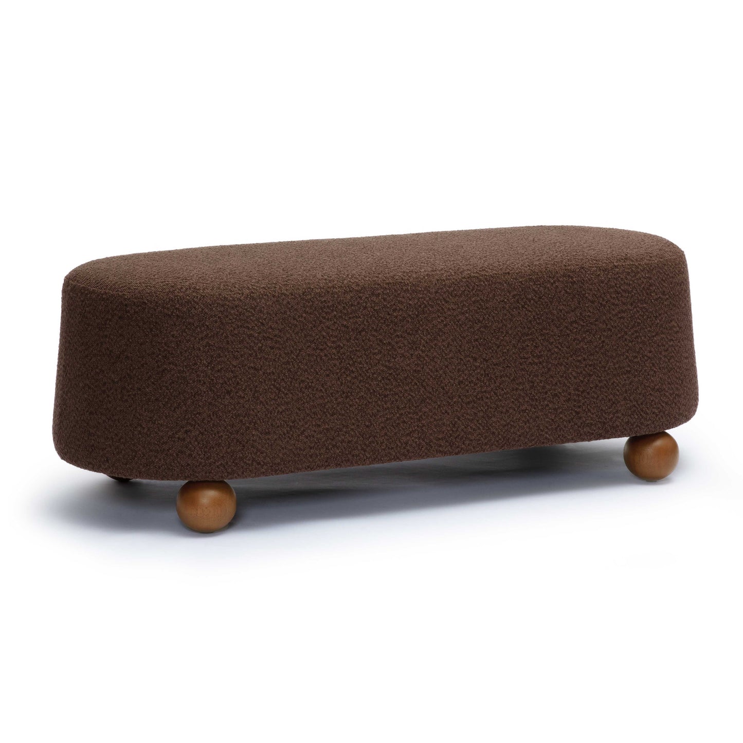 Jaine 48" Performance Boucle Large Ottoman - Chocolate Brown