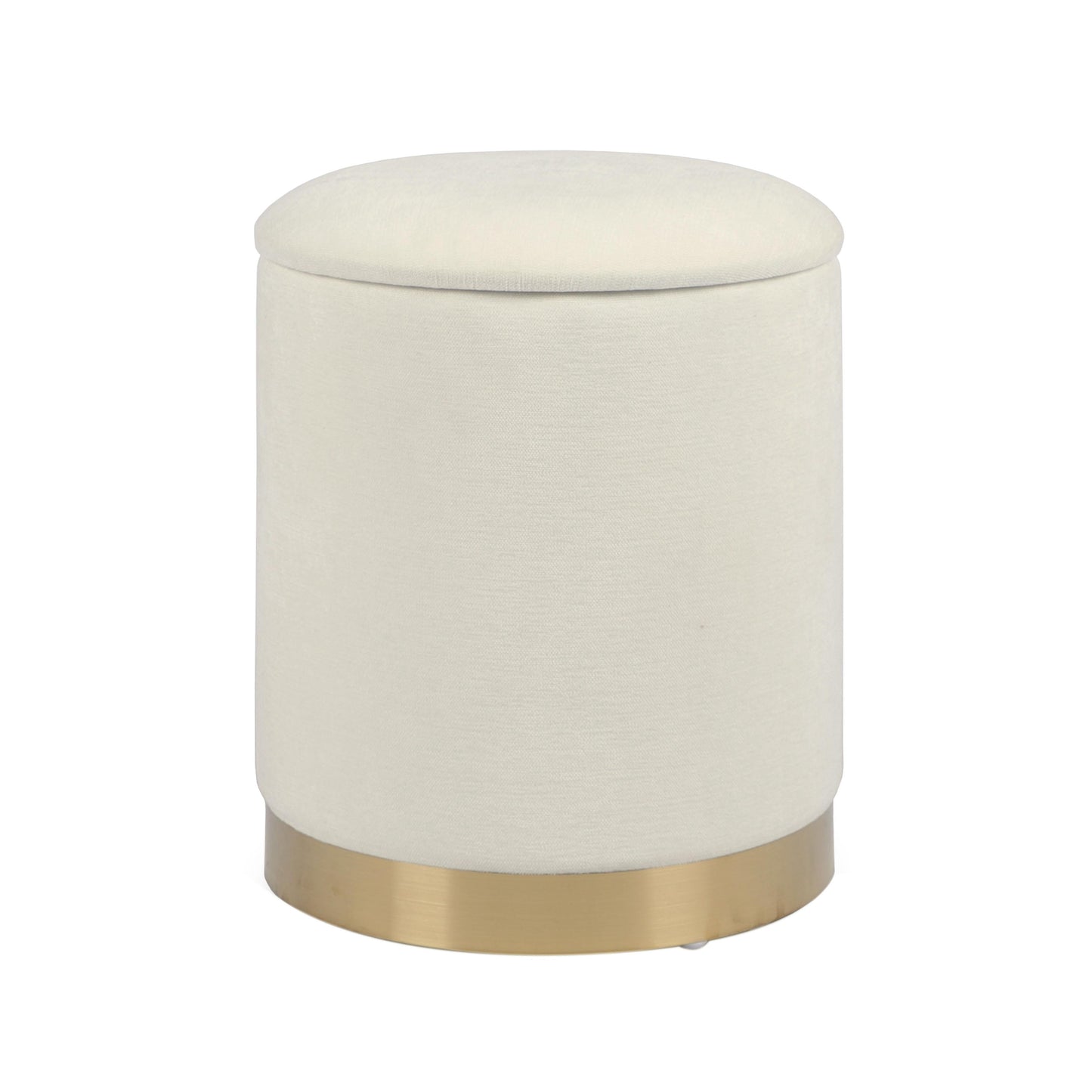 Zoe Cream Chenille Storage Ottoman - Default Variant