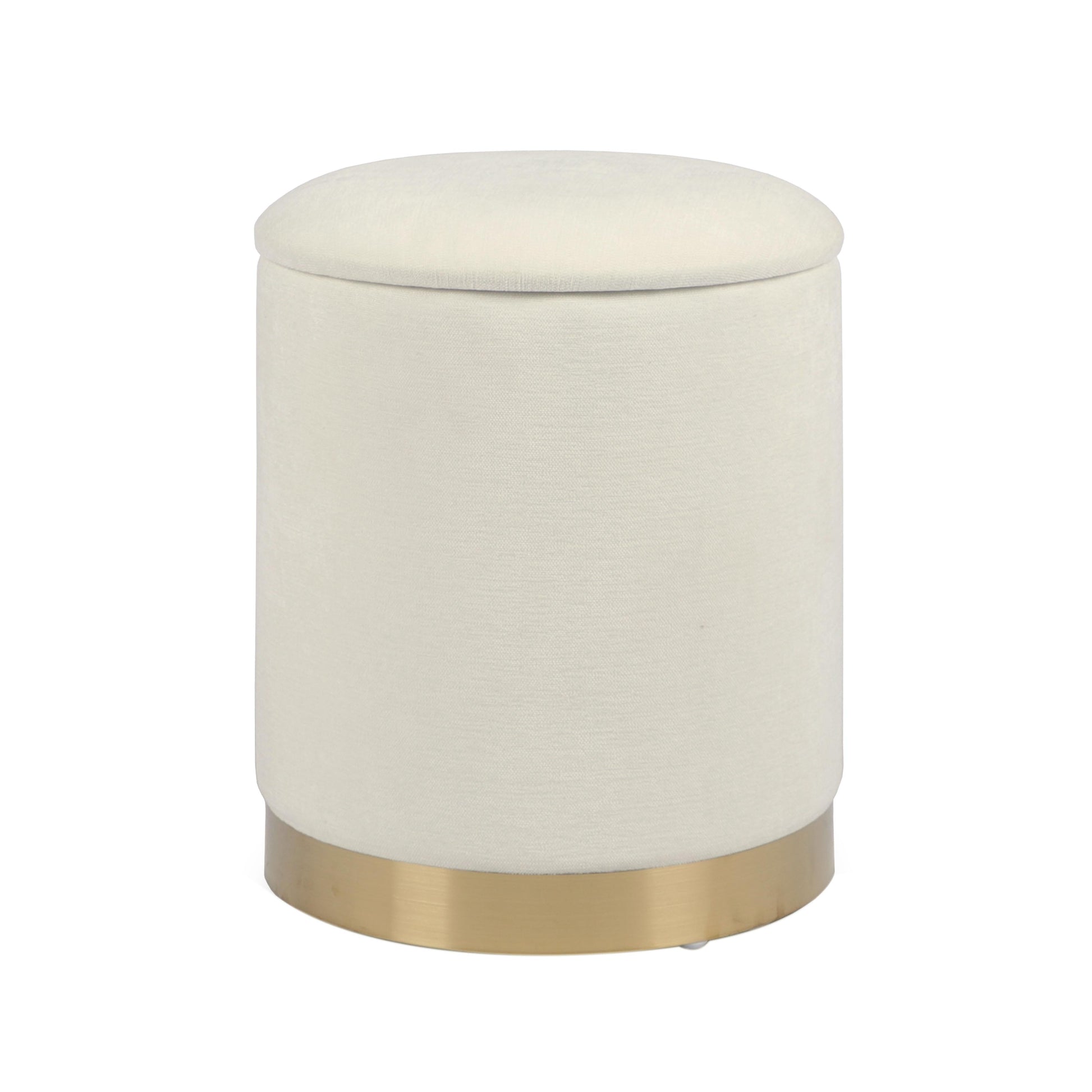 Zoe Cream Chenille Storage Ottoman - Default Variant
