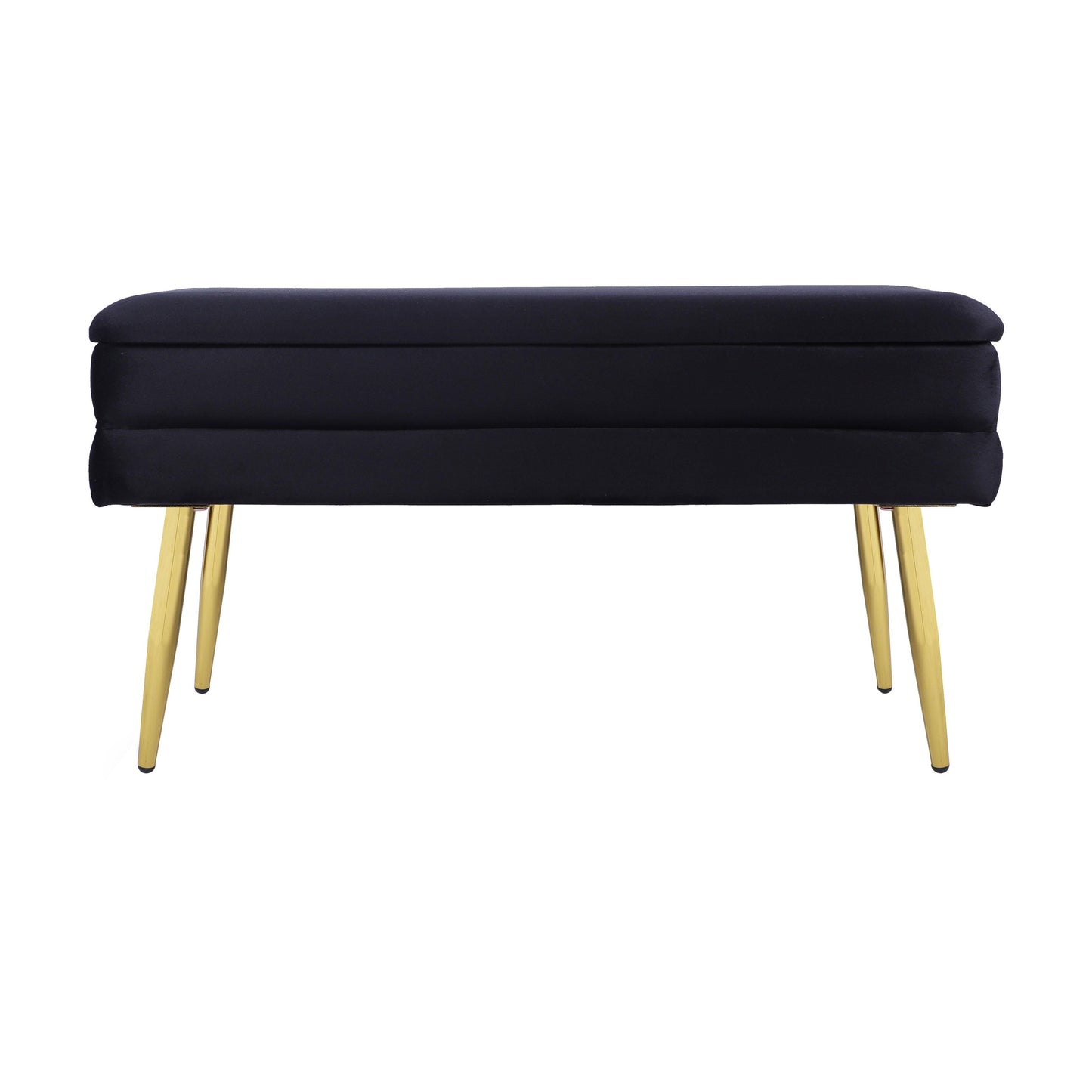 Ziva 31" Velvet Storage Bench - Black