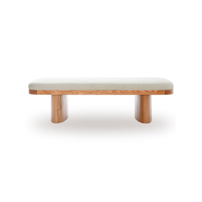 Ollie 56.5" White Performance Boucle Large Bench