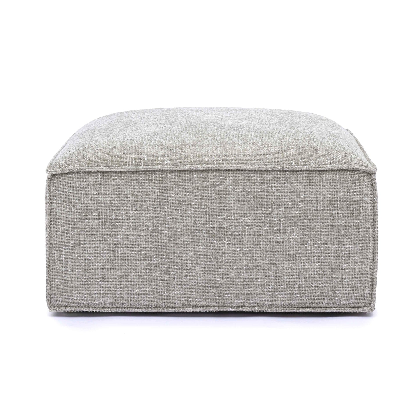 Mindy Performance Chenille Basketweave Ottoman - Taupe