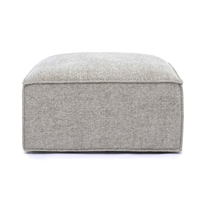 Mindy Performance Chenille Basketweave Ottoman - Taupe