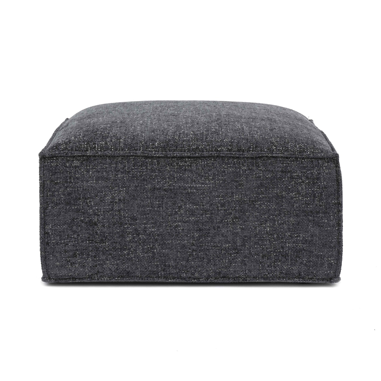 Mindy Performance Chenille Basketweave Ottoman - Charcoal