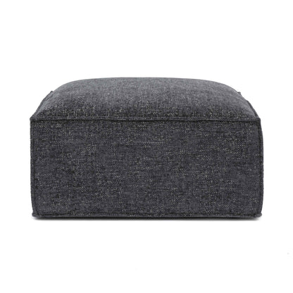 Mindy Performance Chenille Basketweave Ottoman - Charcoal