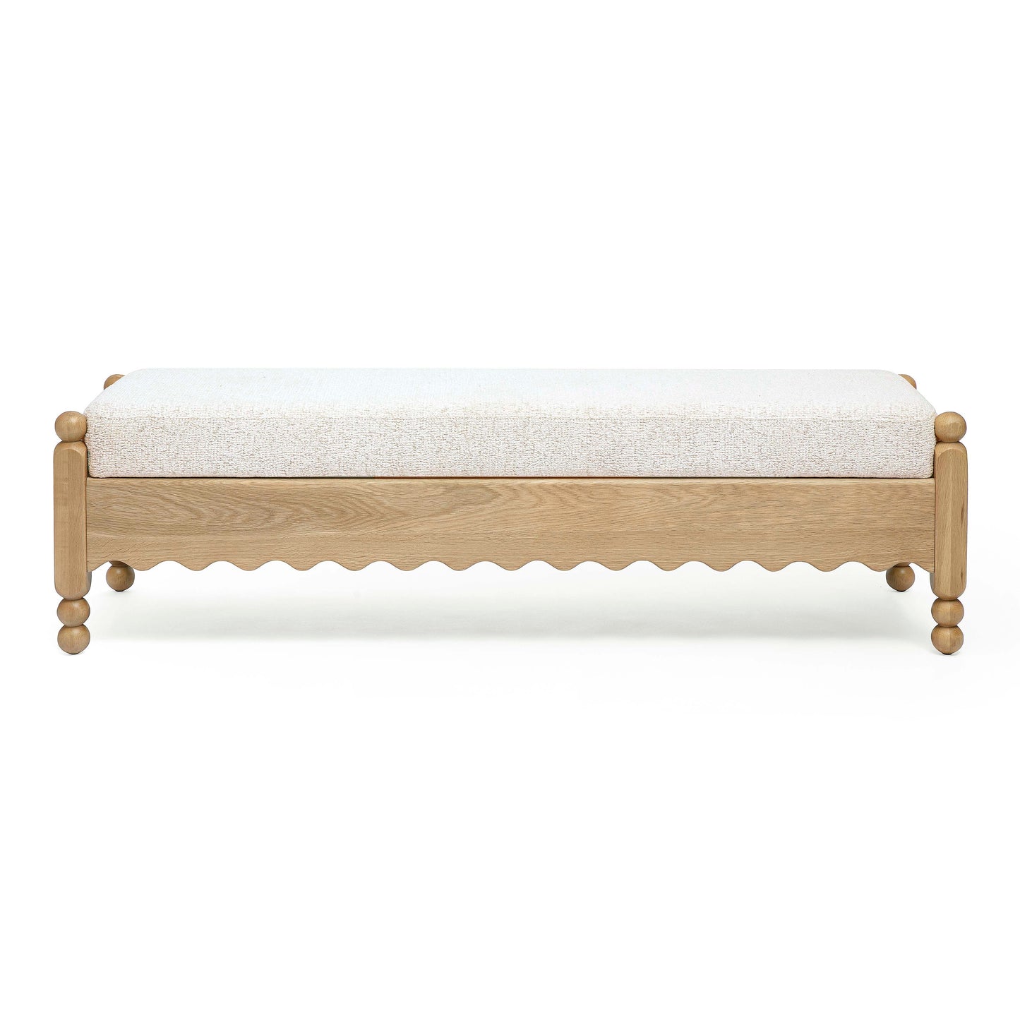 Thelma 56" Cream Performance Basketweave Bench - Default Variant