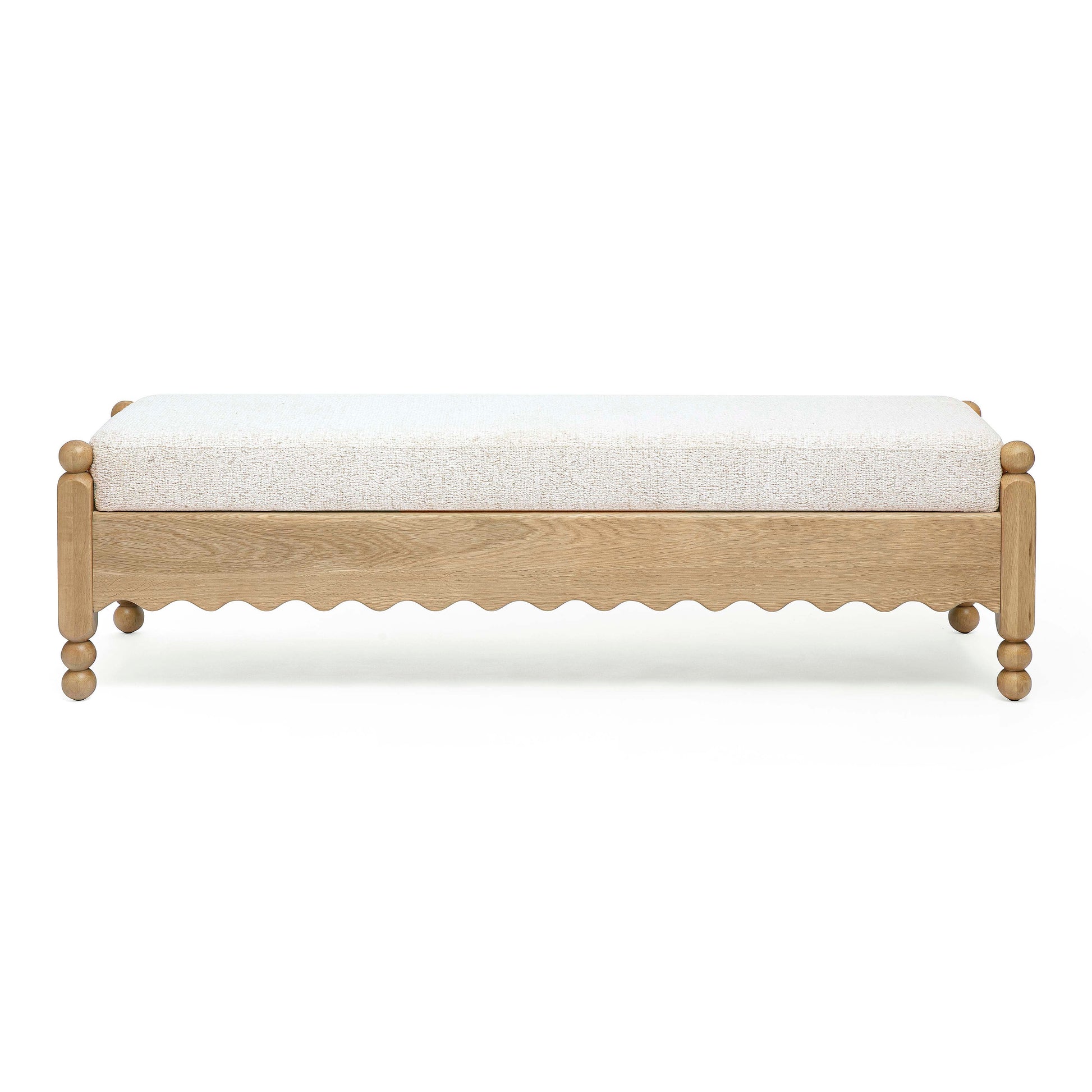 Thelma 56" Cream Performance Basketweave Bench - Default Variant