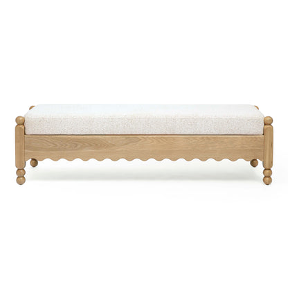 Thelma 56" Cream Performance Basketweave Bench - Default Variant