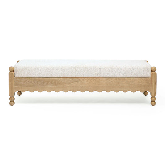 Thelma 56" Cream Performance Basketweave Bench - Default Variant