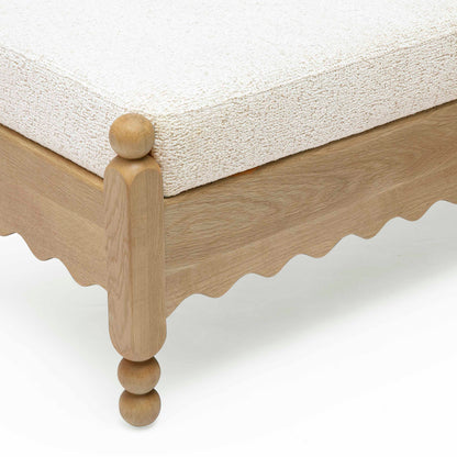 Thelma 56" Cream Performance Basketweave Bench