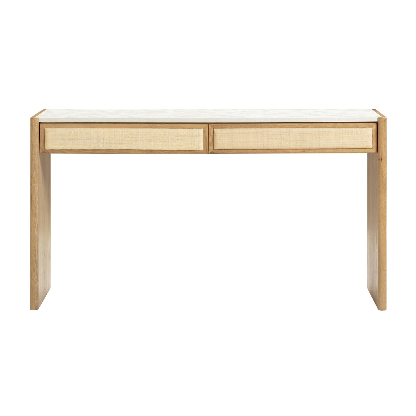 Paige 56" Natural Oak 2-Drawer Console Desk - Default Variant