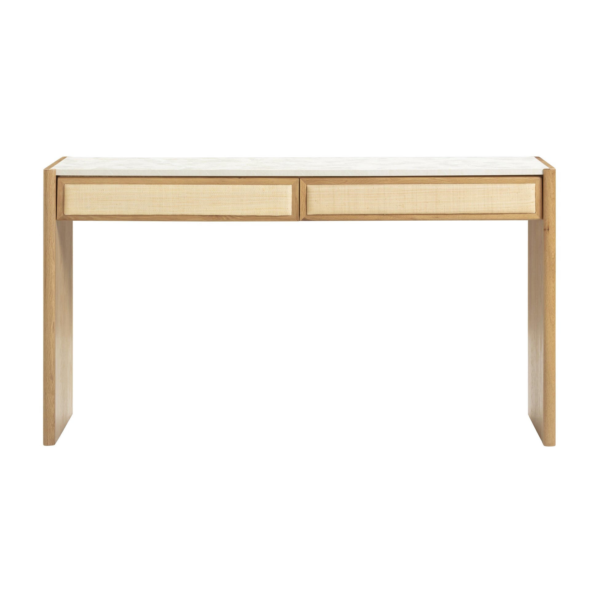 Paige 56" Natural Oak 2-Drawer Console Desk - Default Variant