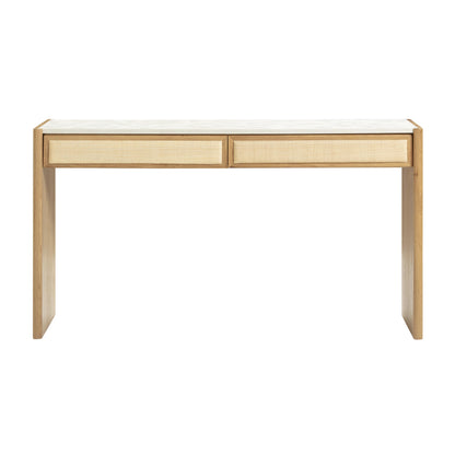 Paige 56" Natural Oak 2-Drawer Console Desk - Default Variant