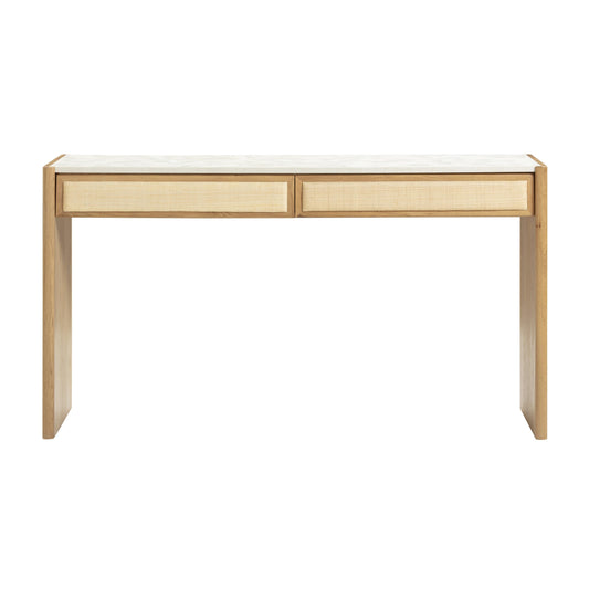 Paige 56" Natural Oak 2-Drawer Console Desk - Default Variant