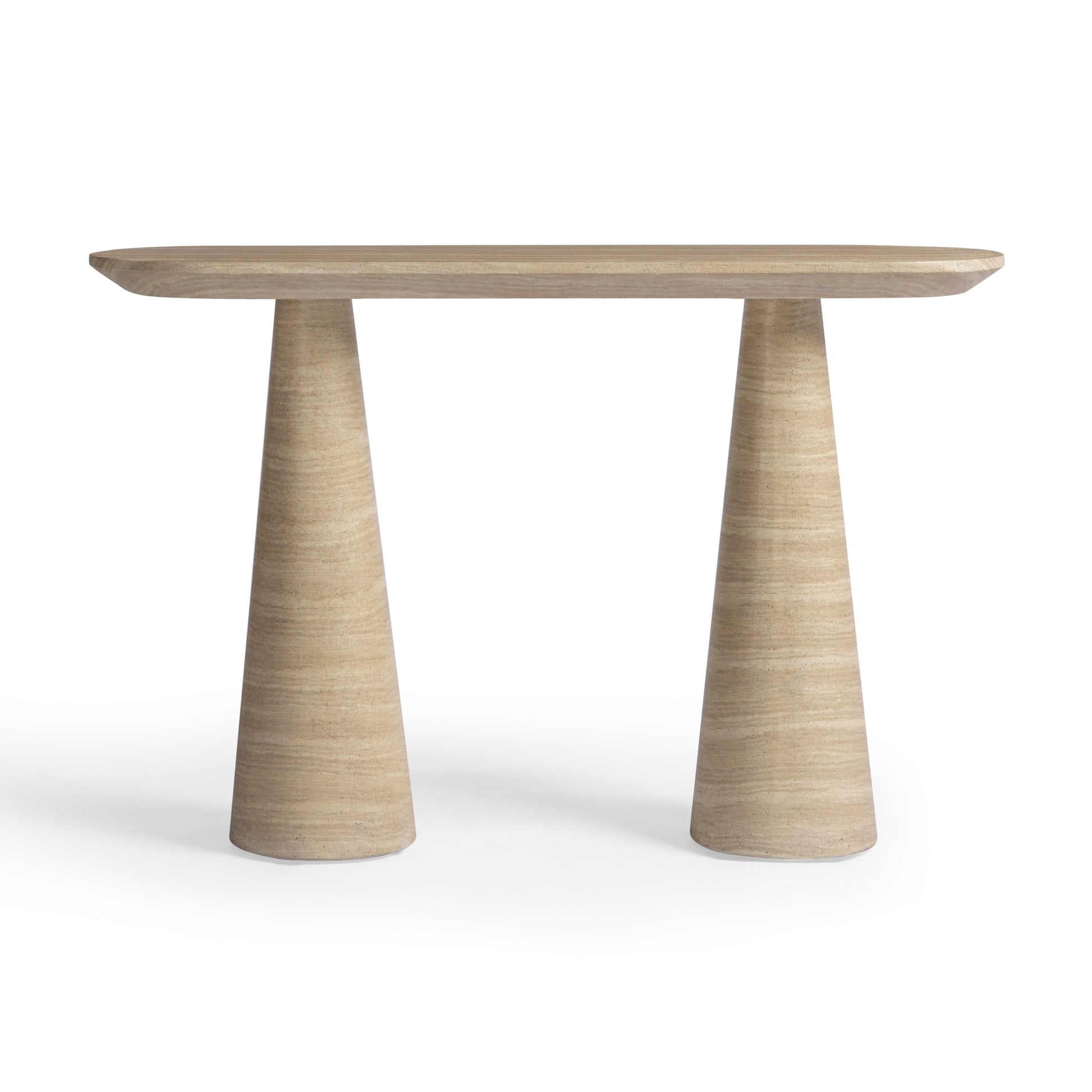 Sandra 47" Faux Travertine Indoor/Outdoor Console Table - Default Variant