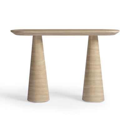 Sandra 47" Faux Travertine Indoor/Outdoor Console Table - Default Variant