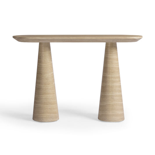 Sandra 47" Faux Travertine Indoor/Outdoor Console Table - Default Variant