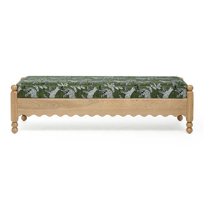 Thelma 56" Leopard Performance Jacquard Fabric Bench