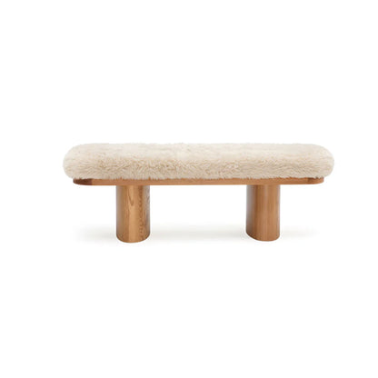Ollie 48" Contract-Grade Straight Vegan Shearling Bench