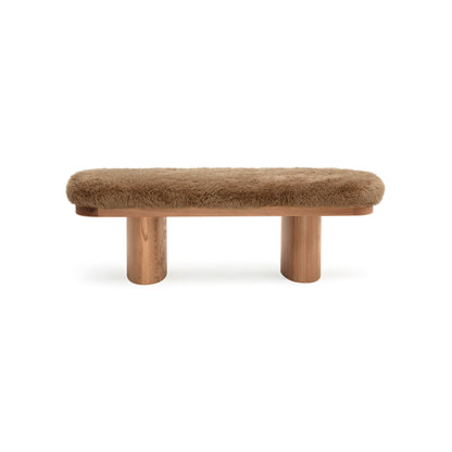 Ollie 48" Contract-Grade Straight Vegan Shearling Bench