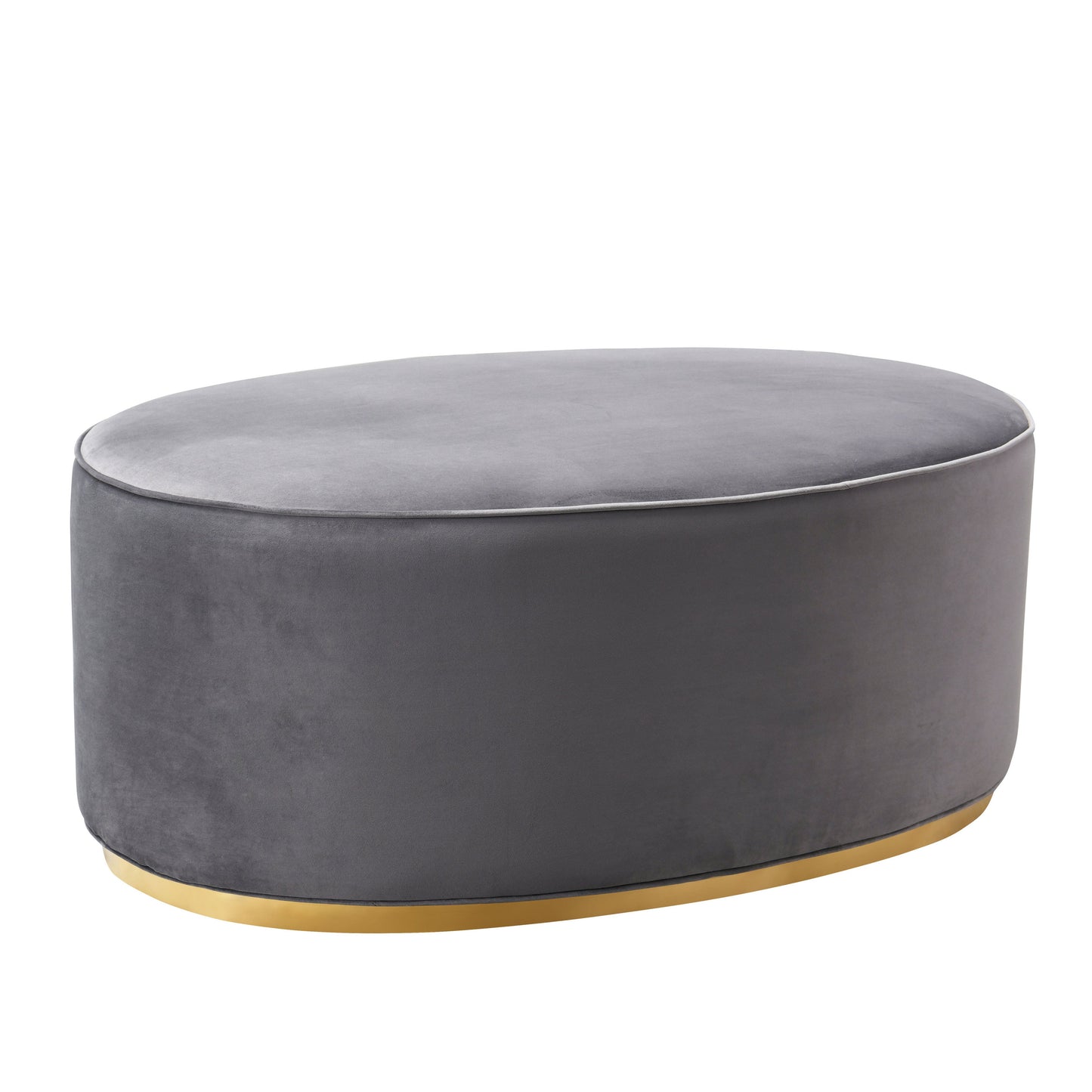 Scarlett Performance Velvet Oval Ottoman - Grey