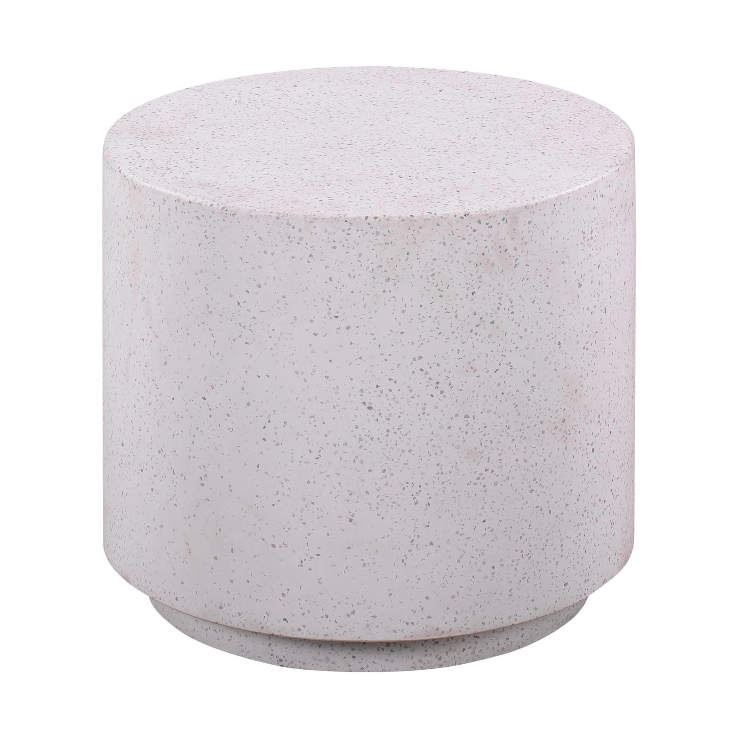 Terrazzo Light Speckled Concrete Round Side Table - Default Variant