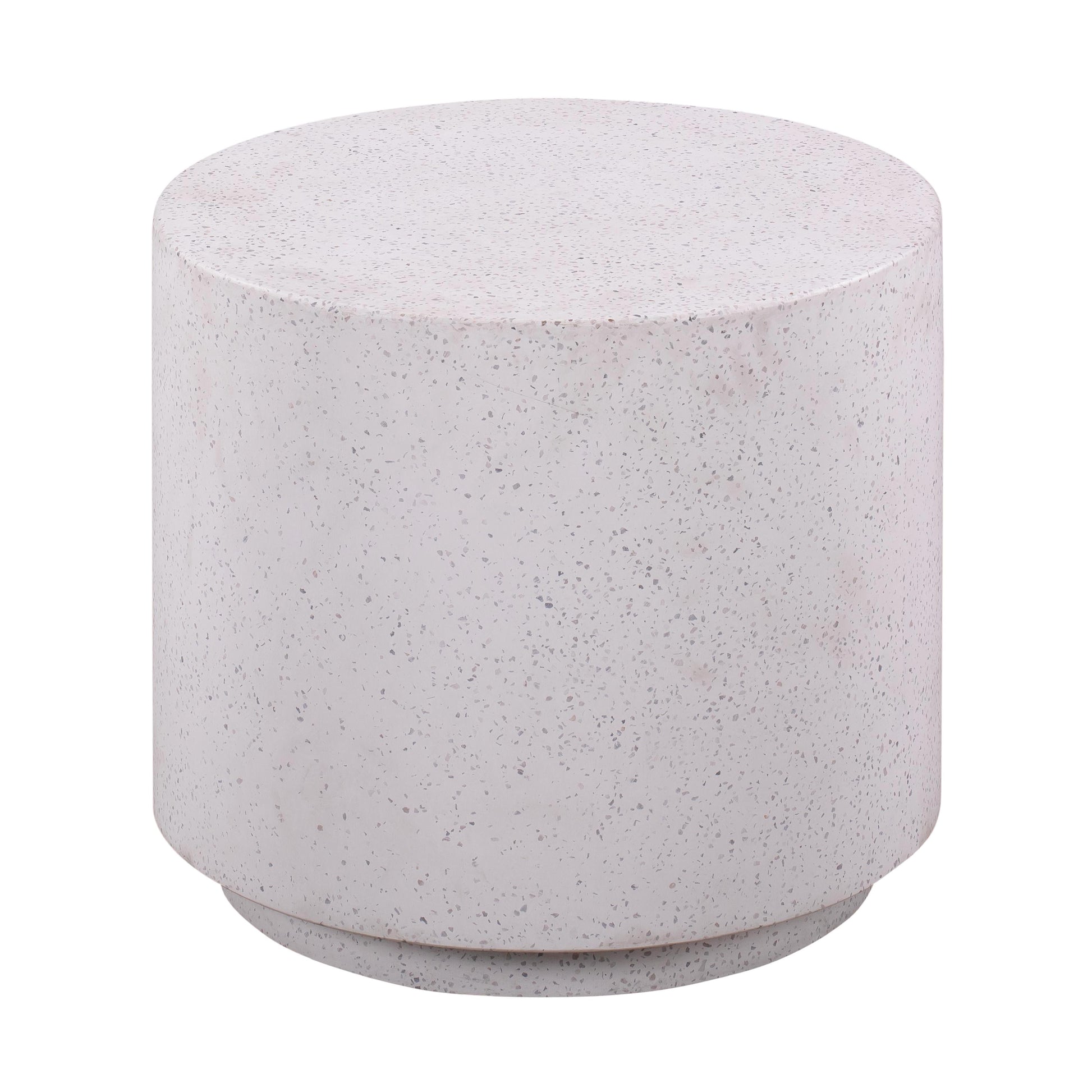 Terrazzo Light Speckled Concrete Round Side Table - Default Variant