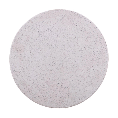Terrazzo Light Speckled Concrete Round Side Table