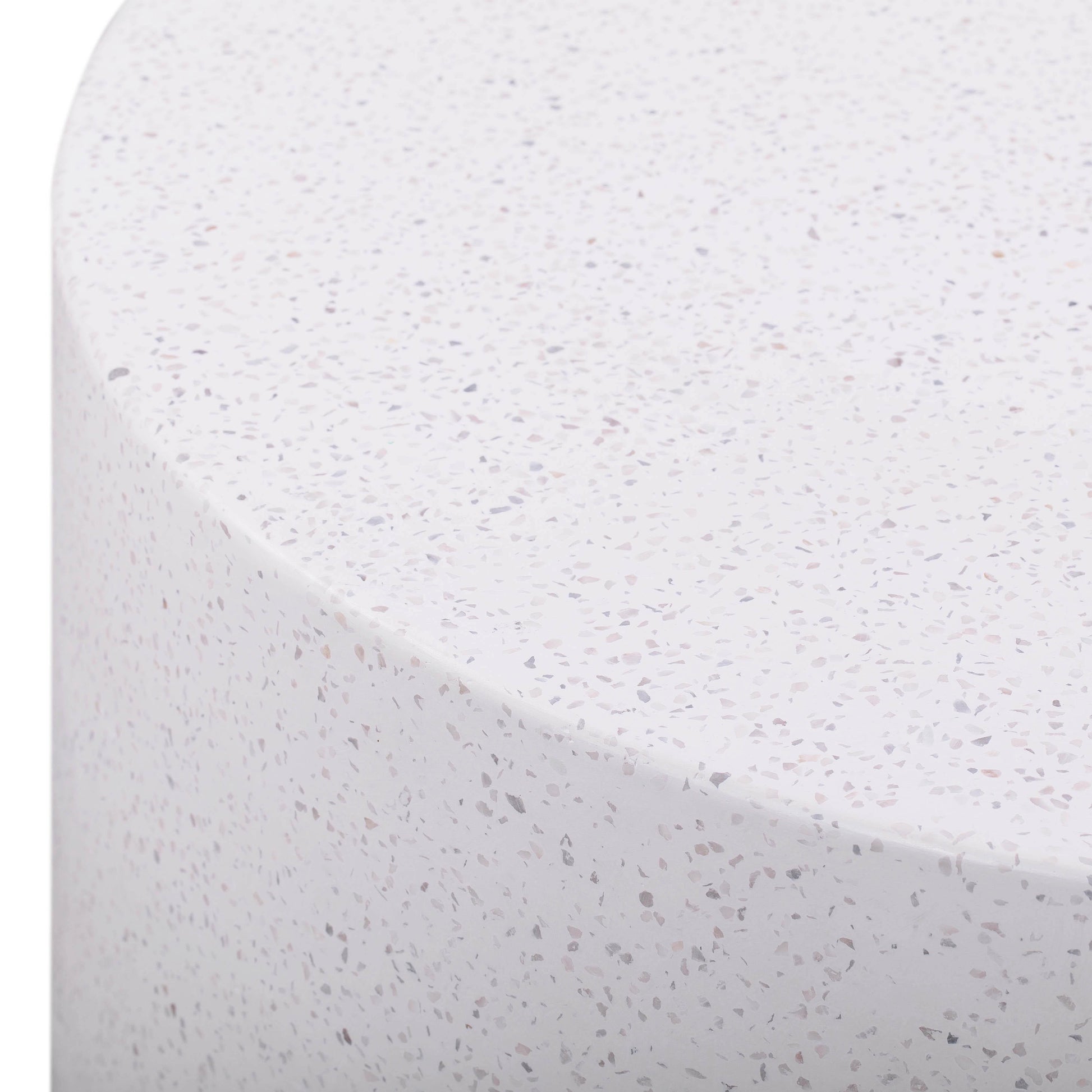 Terrazzo 27.5" Light Speckled Concrete Round Coffee Table