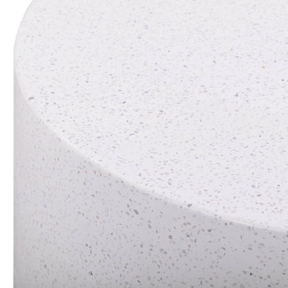 Terrazzo 27.5" Light Speckled Concrete Round Coffee Table