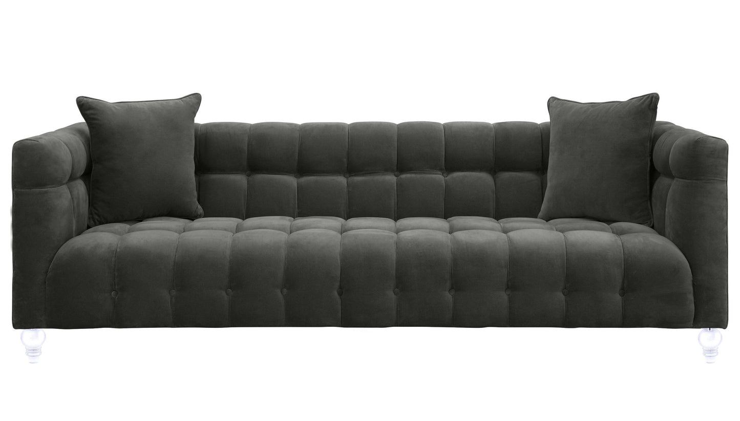 Bea 90.6" Performance Velvet Tufted Sofa - Grey