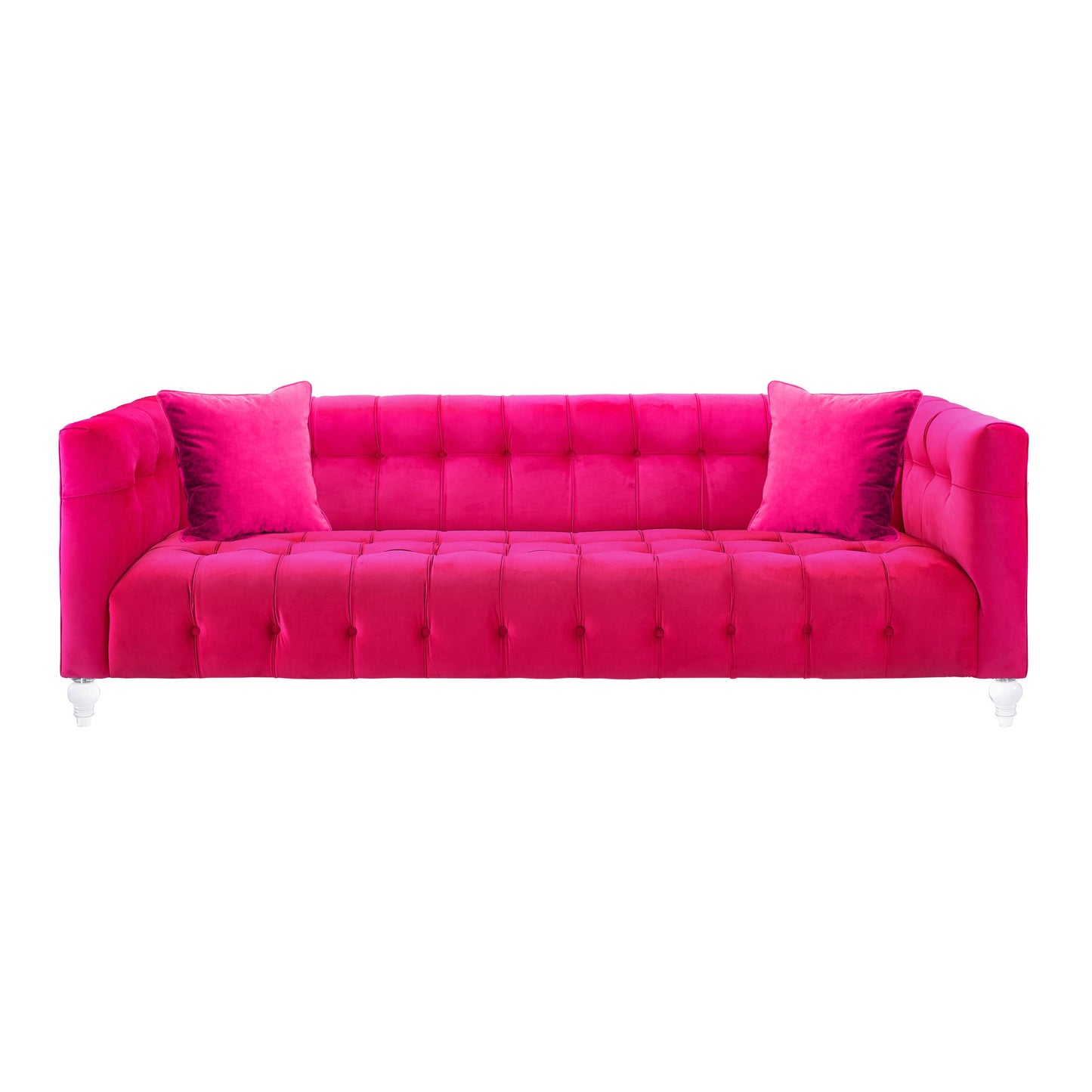 Bea 90.6" Performance Velvet Tufted Sofa - Pink