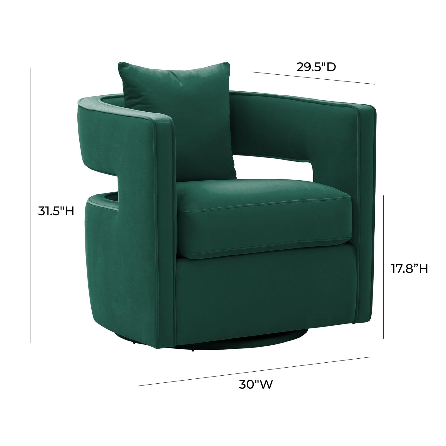 Kennedy Performance Velvet Swivel Accent Chair