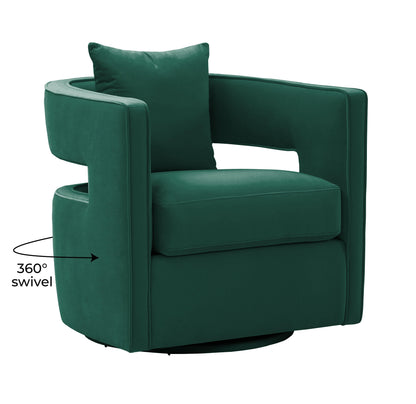 Kennedy Performance Velvet Swivel Accent Chair