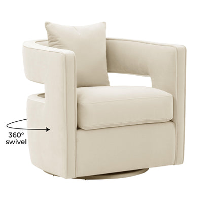 Kennedy Performance Velvet Swivel Accent Chair
