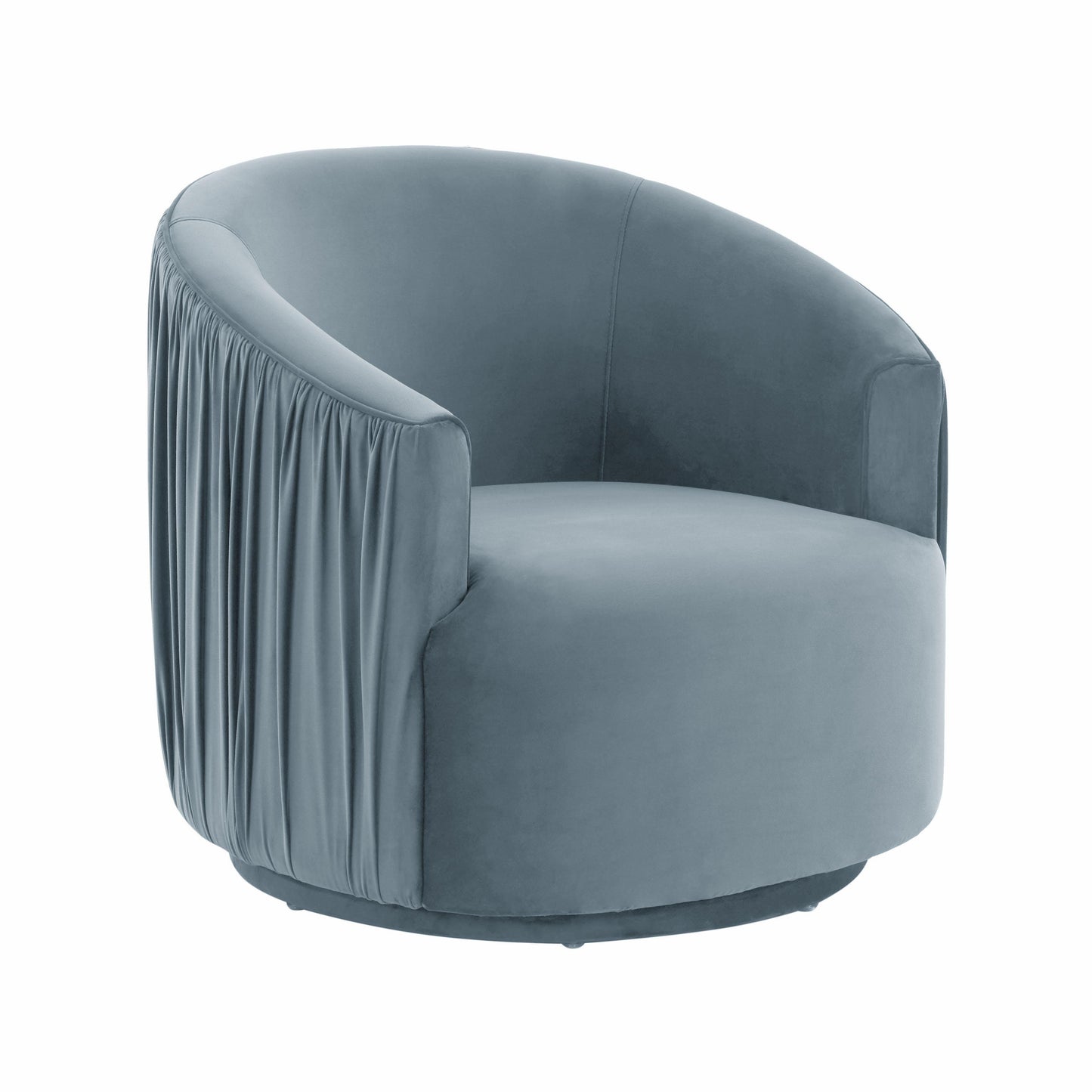 London Pleated Performance Velvet Swivel Accent Chair