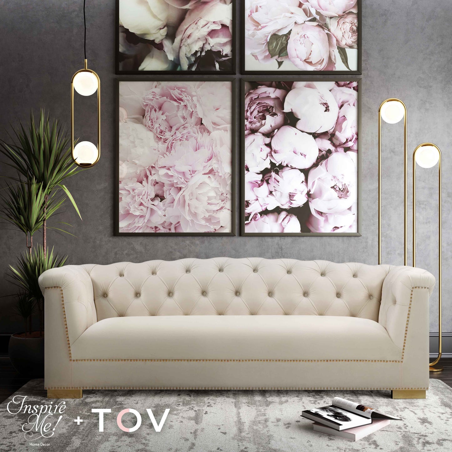 Farah 91" Performance Velvet Sofa by Inspire Me! Home Decor
